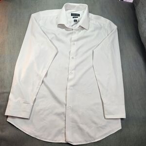 Bergamo New York Men's Classic White Dress Shirt Size L